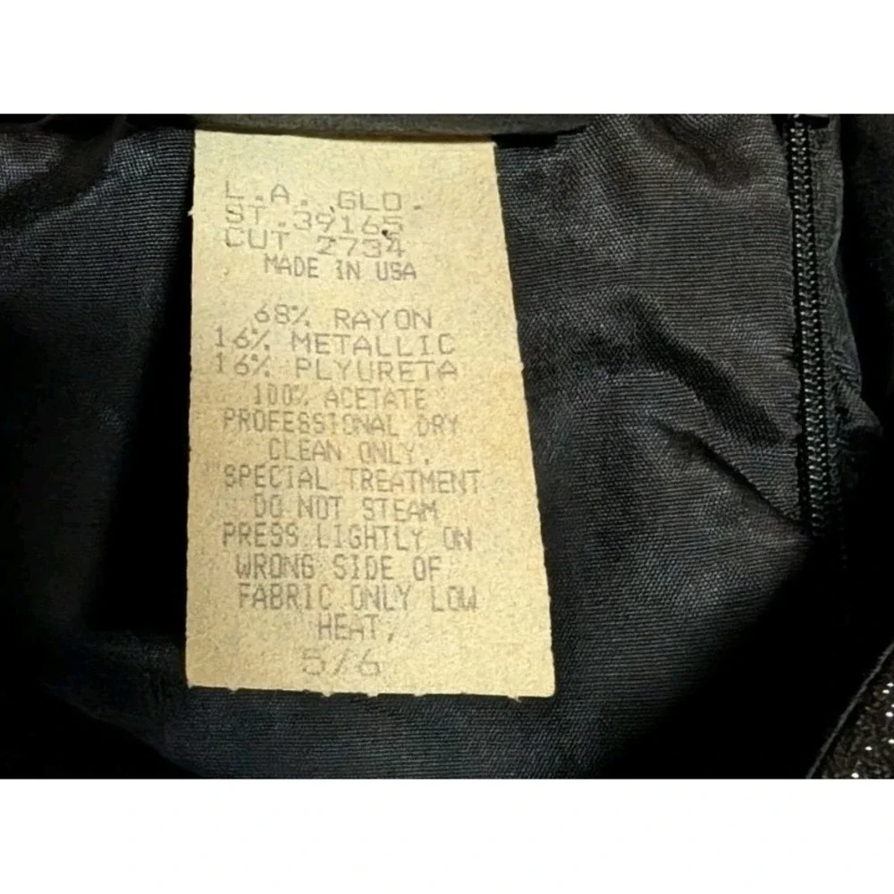 Vintage 1990s Disney Breathless Mahoney Black Shimmer‎ Cocktail Dress Size 5/6